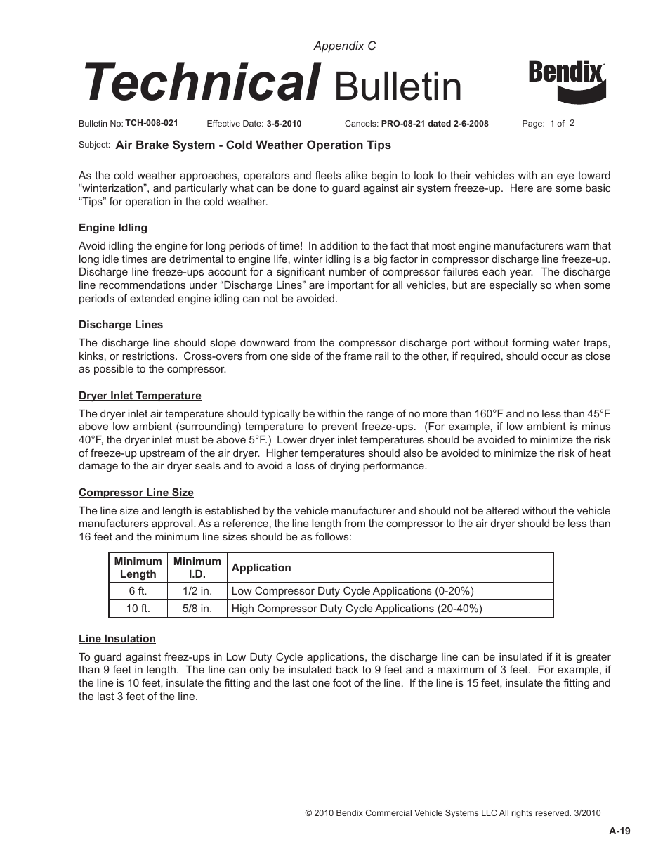 Technical, Bulletin | Bendix Commercial Vehicle Systems BENDIX 720CC COMPRESSOR User Manual | Page 33 / 40
