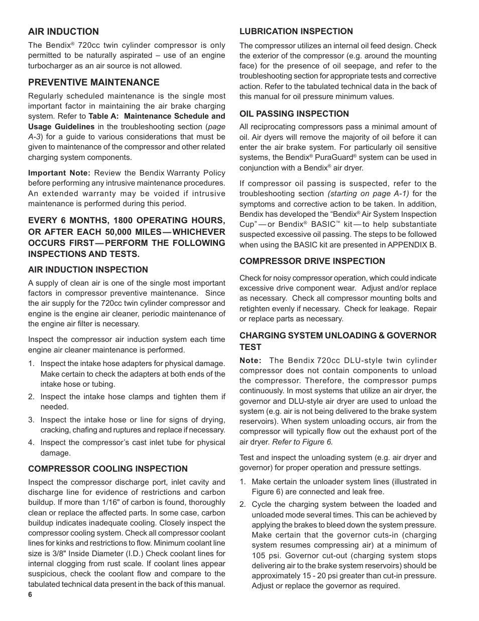 Bendix Commercial Vehicle Systems BENDIX 720CC COMPRESSOR User Manual | Page 6 / 40