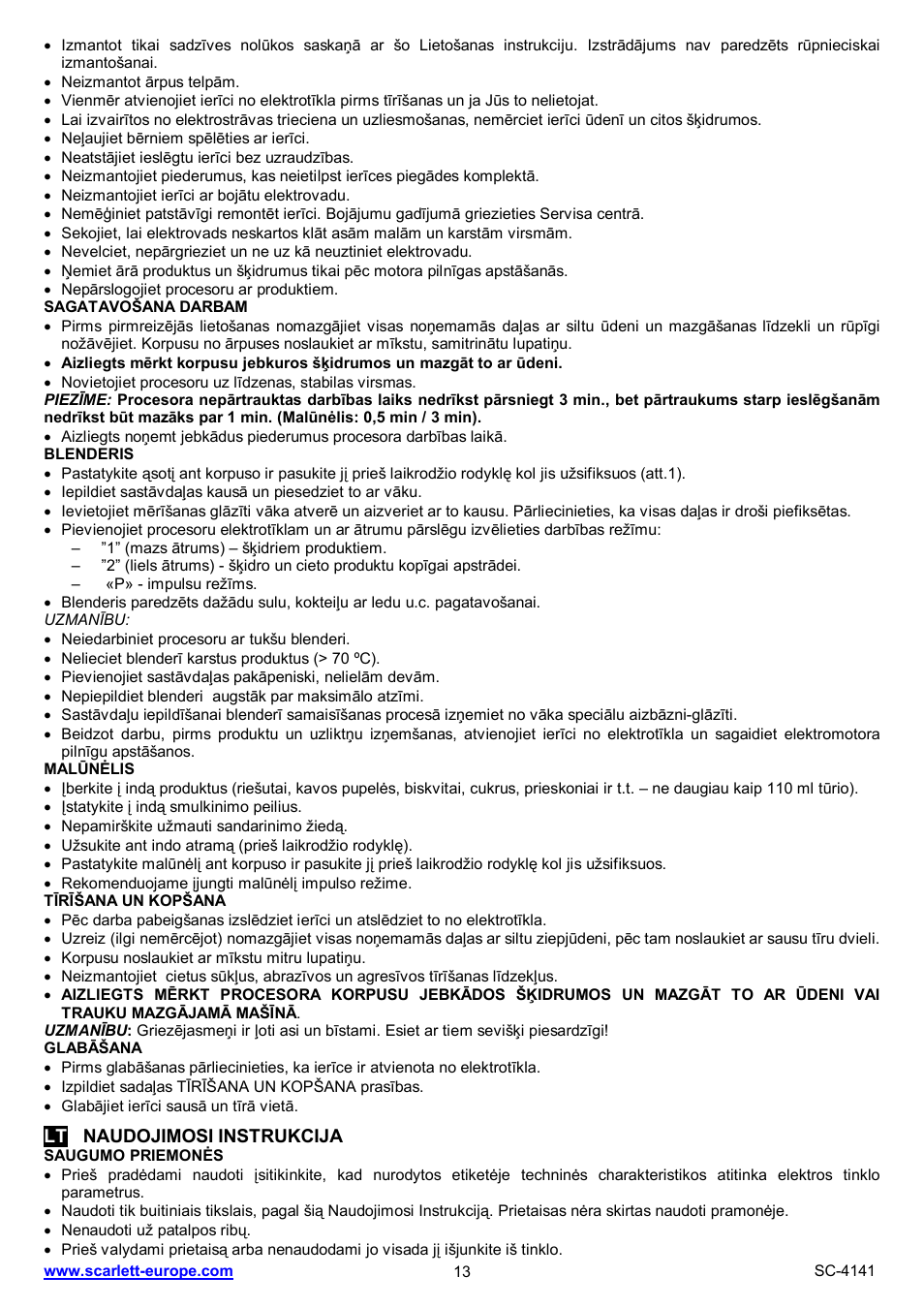 Scarlett SC-4141 User Manual | Page 13 / 18