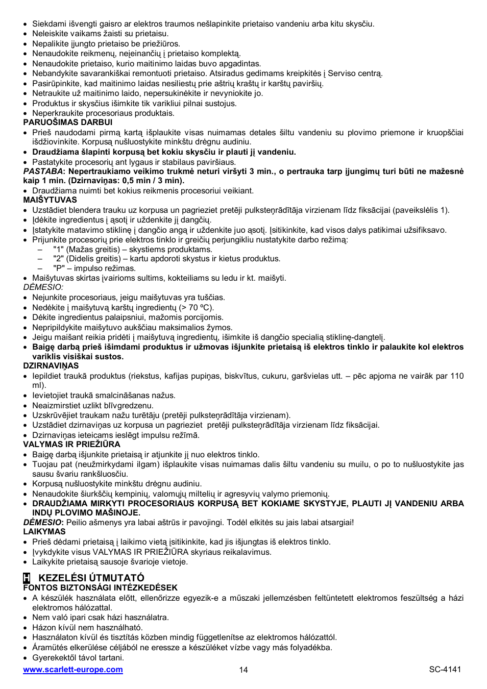 Scarlett SC-4141 User Manual | Page 14 / 18