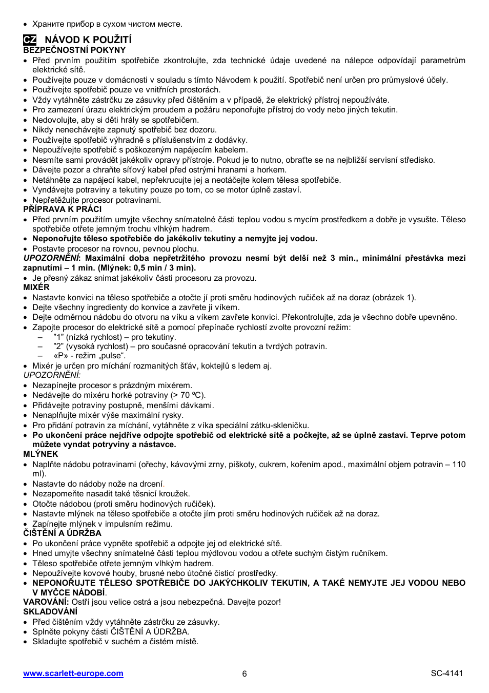 Scarlett SC-4141 User Manual | Page 6 / 18