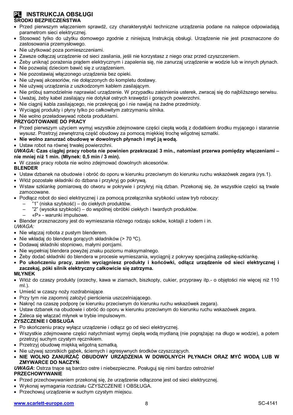 Scarlett SC-4141 User Manual | Page 8 / 18