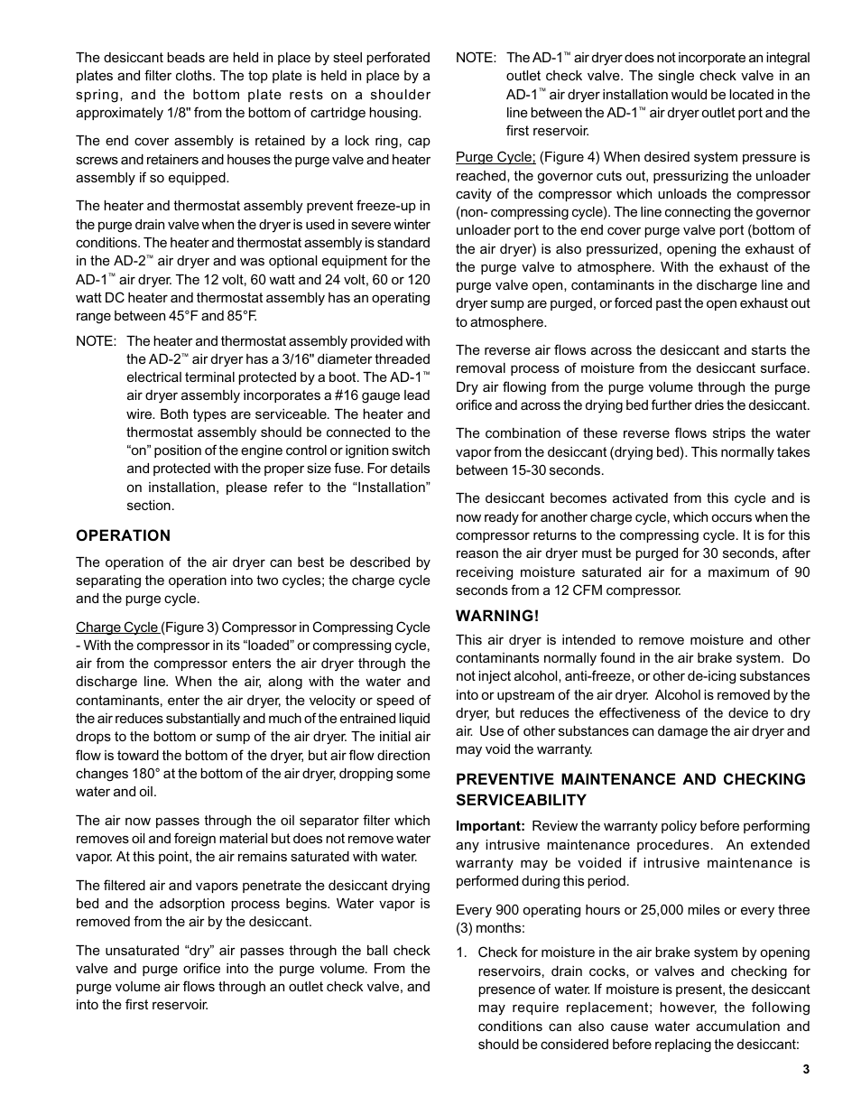 Bendix Commercial Vehicle Systems AD-1 AND AD-2 AIR DRYERS 7/04 User Manual | Page 3 / 16