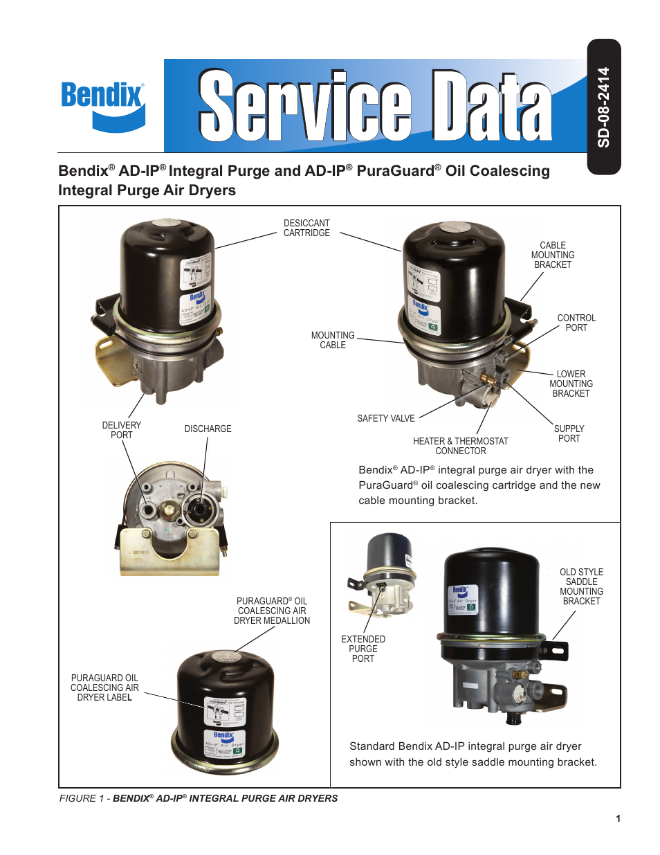 Bendix Commercial Vehicle Systems AD-SP SYSTEM PURGE AIR DRYER 10/04 User Manual | 30 pages