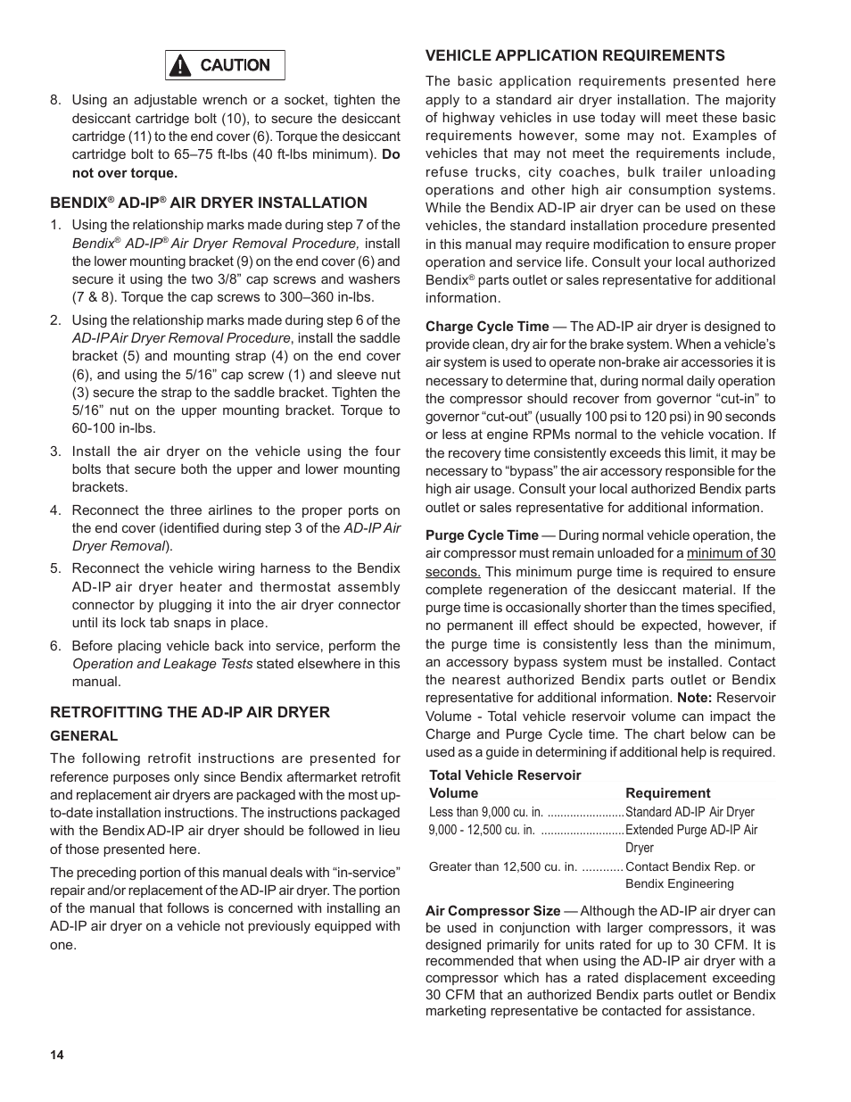 Bendix Commercial Vehicle Systems AD-SP SYSTEM PURGE AIR DRYER 10/04 User Manual | Page 14 / 30