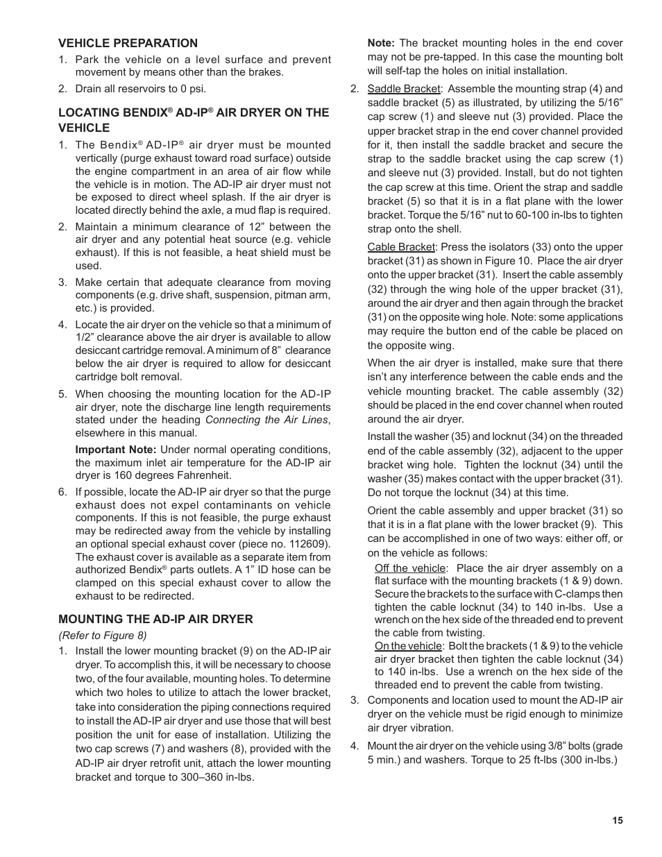 Bendix Commercial Vehicle Systems AD-SP SYSTEM PURGE AIR DRYER 10/04 User Manual | Page 15 / 30