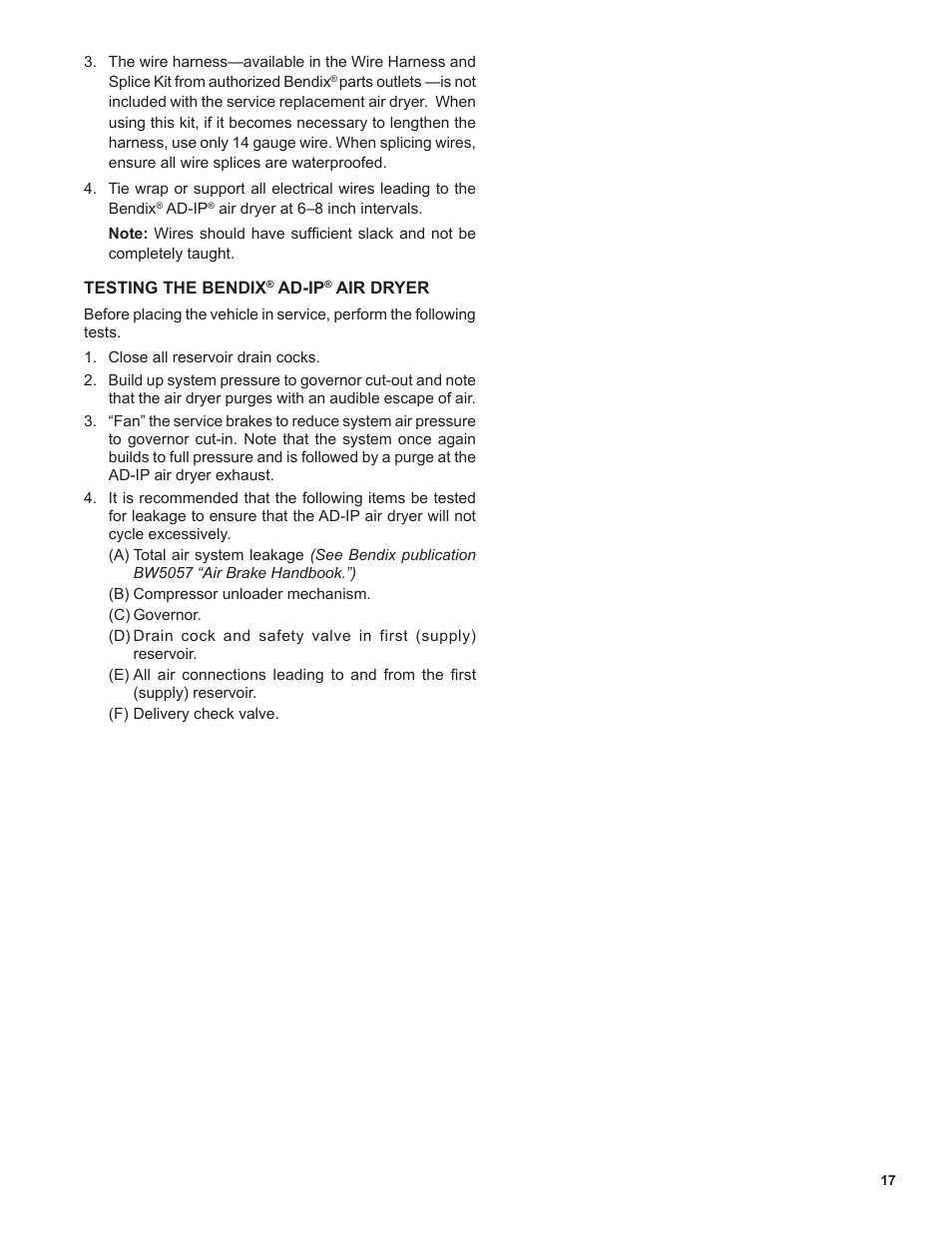 Bendix Commercial Vehicle Systems AD-SP SYSTEM PURGE AIR DRYER 10/04 User Manual | Page 17 / 30