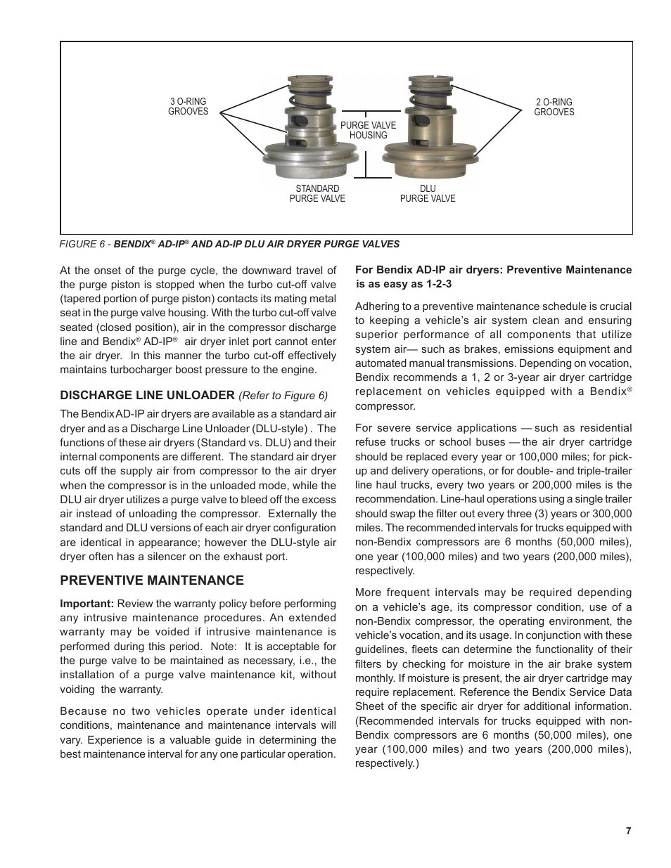 Preventive maintenance | Bendix Commercial Vehicle Systems AD-SP SYSTEM PURGE AIR DRYER 10/04 User Manual | Page 7 / 30