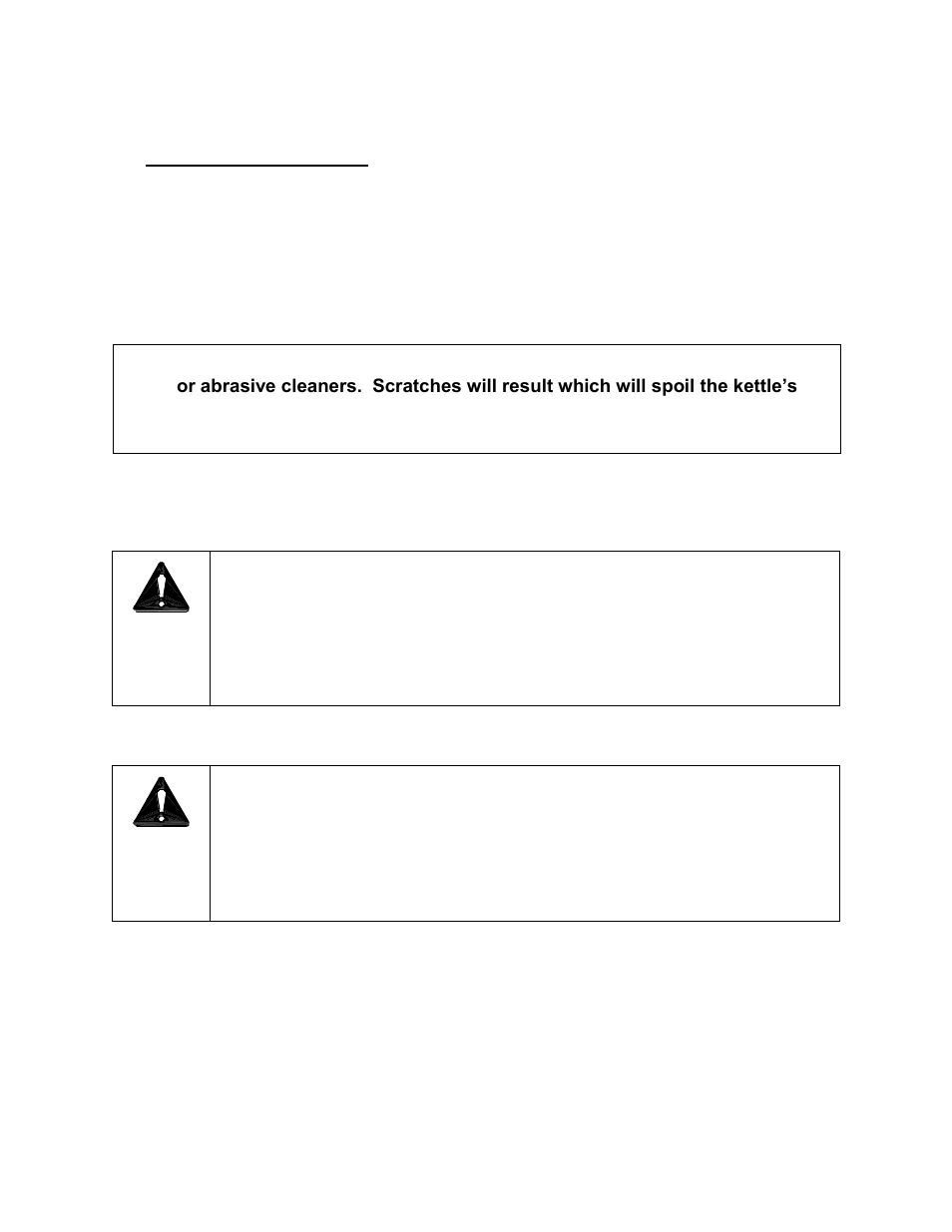 Not recommended | Blodgett KTT-E Series User Manual | Page 10 / 20