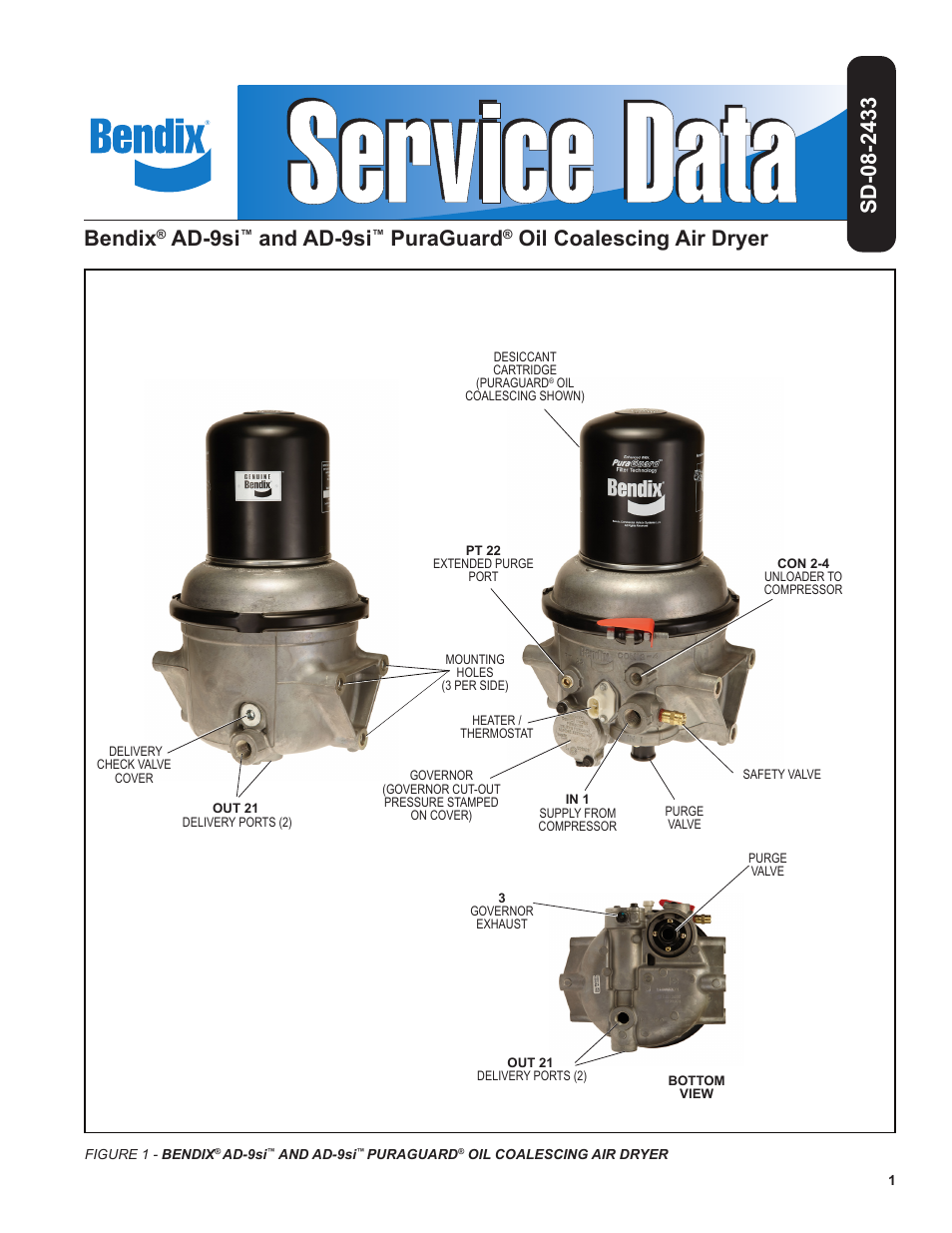 Bendix Commercial Vehicle Systems AD-9si Oil Coalescing Air Dryer User Manual | 16 pages