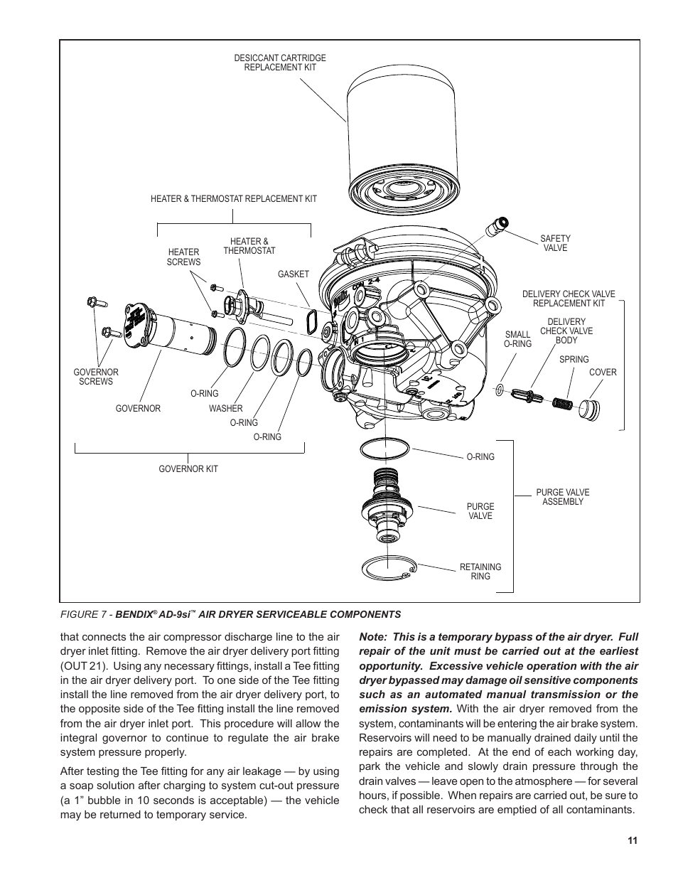 Bendix Commercial Vehicle Systems AD-9si Oil Coalescing Air Dryer User Manual | Page 11 / 16