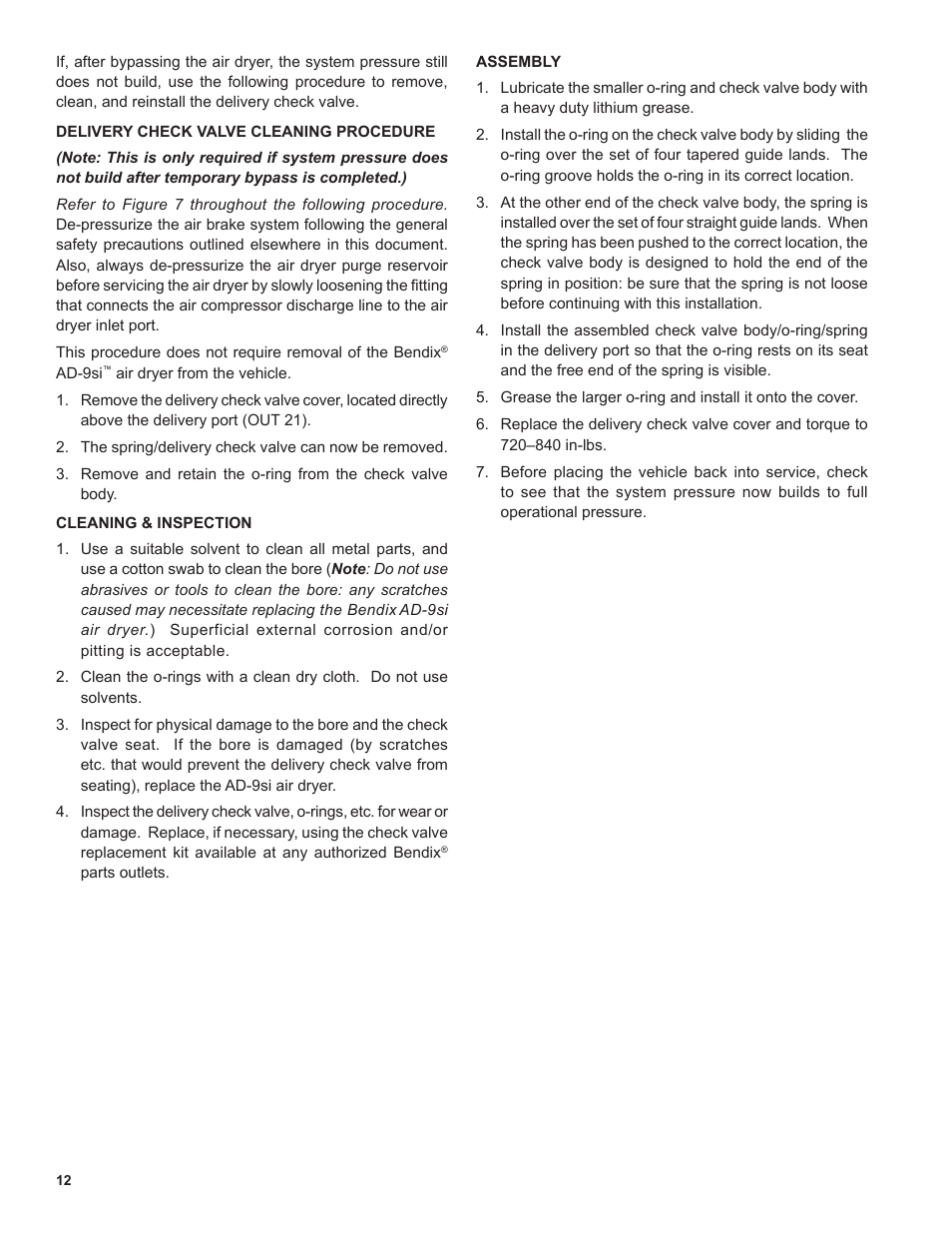 Bendix Commercial Vehicle Systems AD-9si Oil Coalescing Air Dryer User Manual | Page 12 / 16