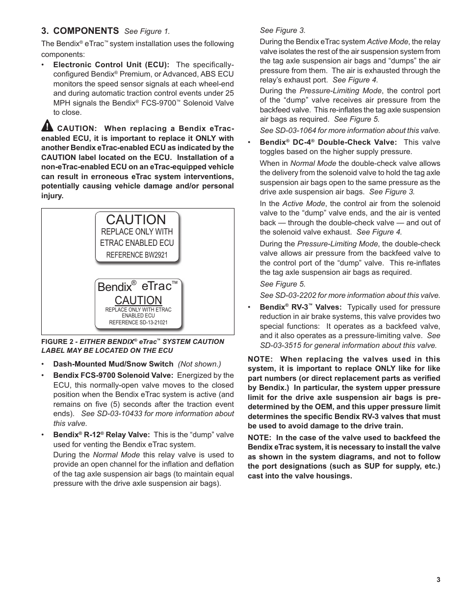 Caution, Bendix, Etrac | Bendix Commercial Vehicle Systems eTrac Automated Air Pressure Transfer System User Manual | Page 3 / 8