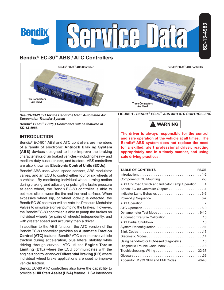 Bendix Commercial Vehicle Systems EC-80 ABS ATC SD User Manual | 44 pages