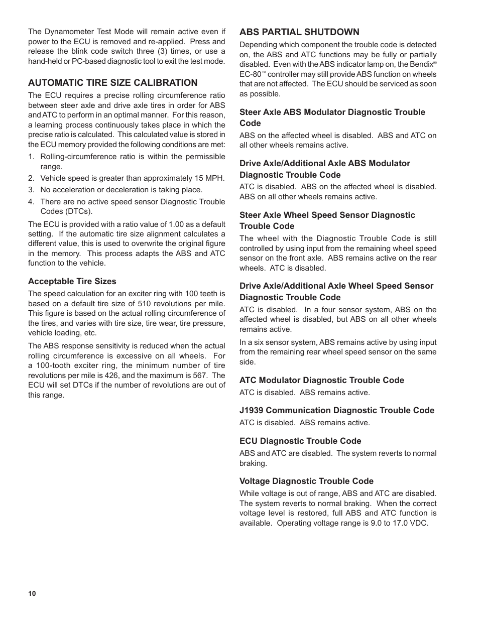 Bendix Commercial Vehicle Systems EC-80 ABS ATC SD User Manual | Page 10 / 44
