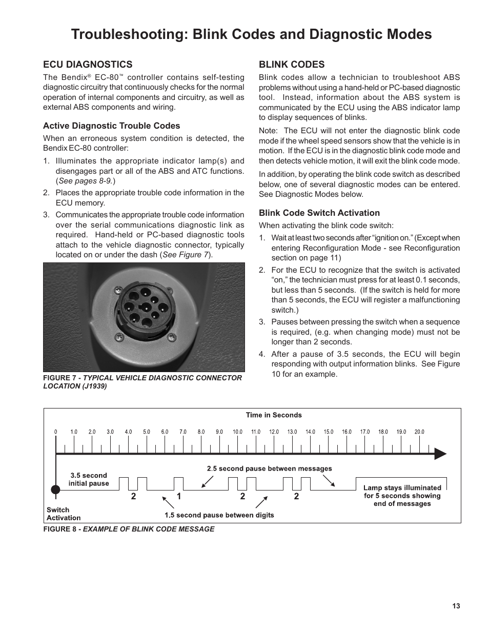 Troubleshooting: blink codes and diagnostic modes | Bendix Commercial Vehicle Systems EC-80 ABS ATC SD User Manual | Page 13 / 44