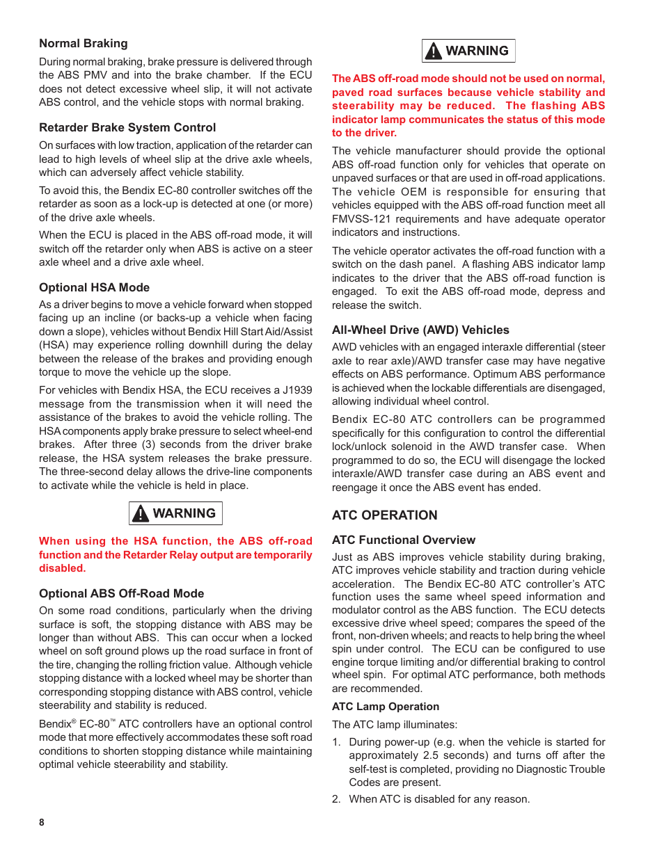 Bendix Commercial Vehicle Systems EC-80 ABS ATC SD User Manual | Page 8 / 44