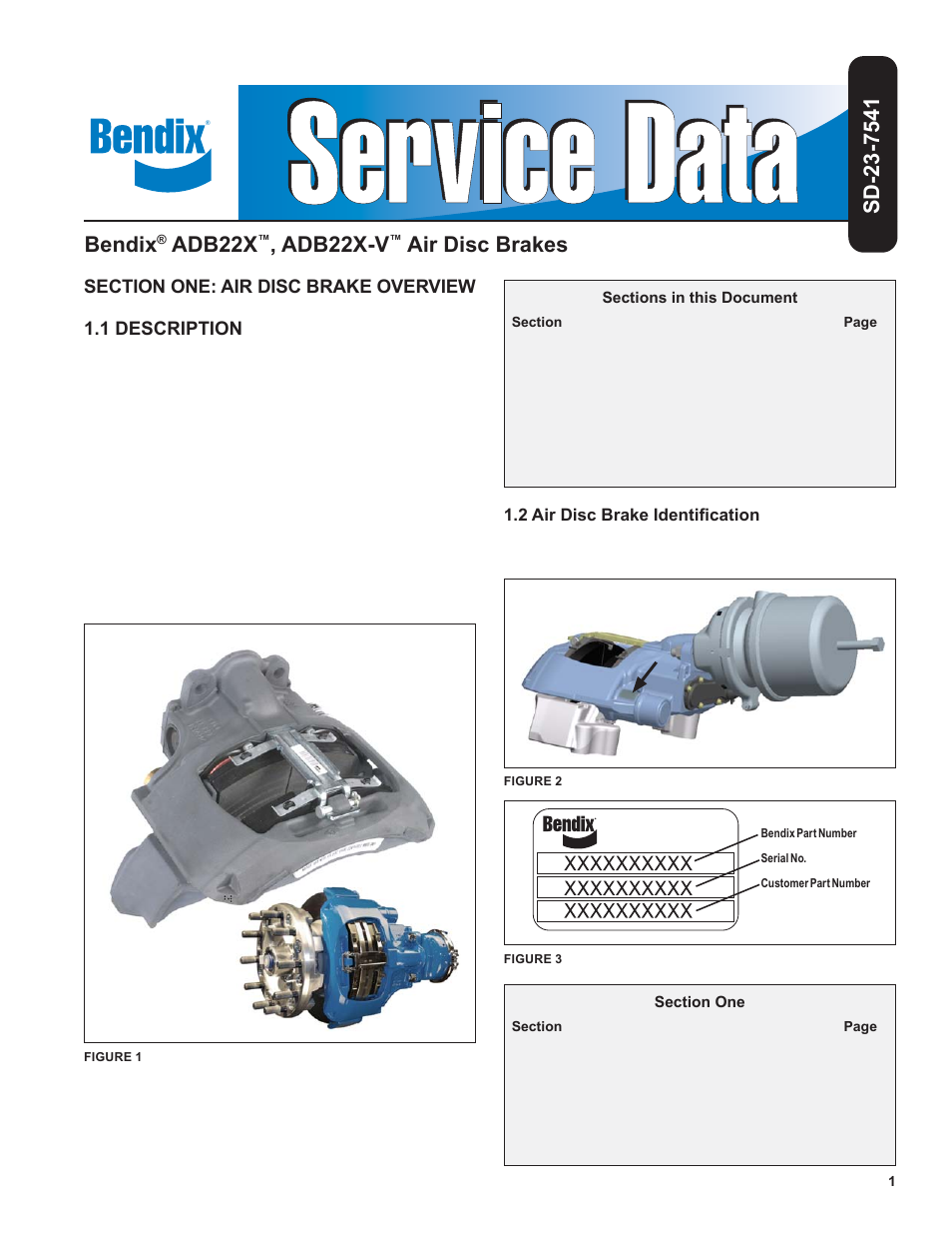 Bendix Commercial Vehicle Systems ADB22X-V Air Disc Brakes User Manual | 40 pages