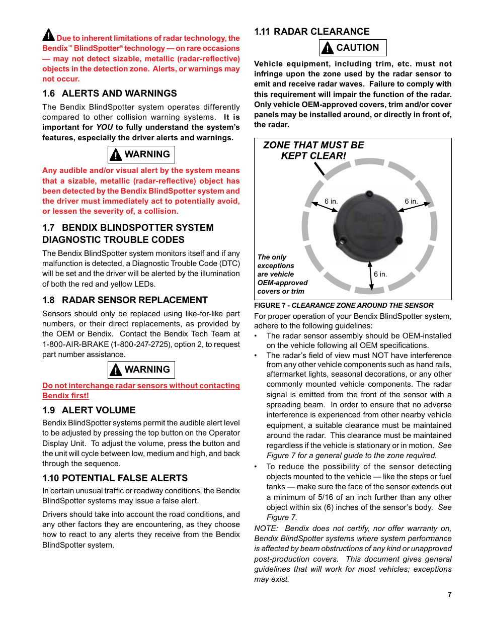 Bendix Commercial Vehicle Systems Bendix BlindSpotter SD User Manual | Page 7 / 20