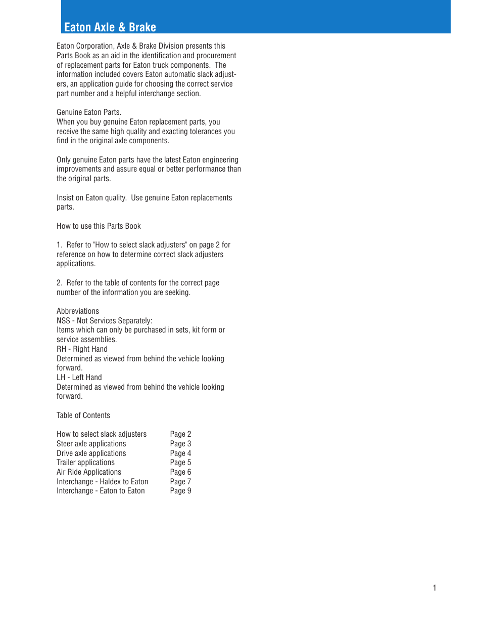 Eaton axle & brake | Bendix Commercial Vehicle Systems ILLUSTRATED PARTS AUTO SLACK ADJUST User Manual | Page 3 / 12