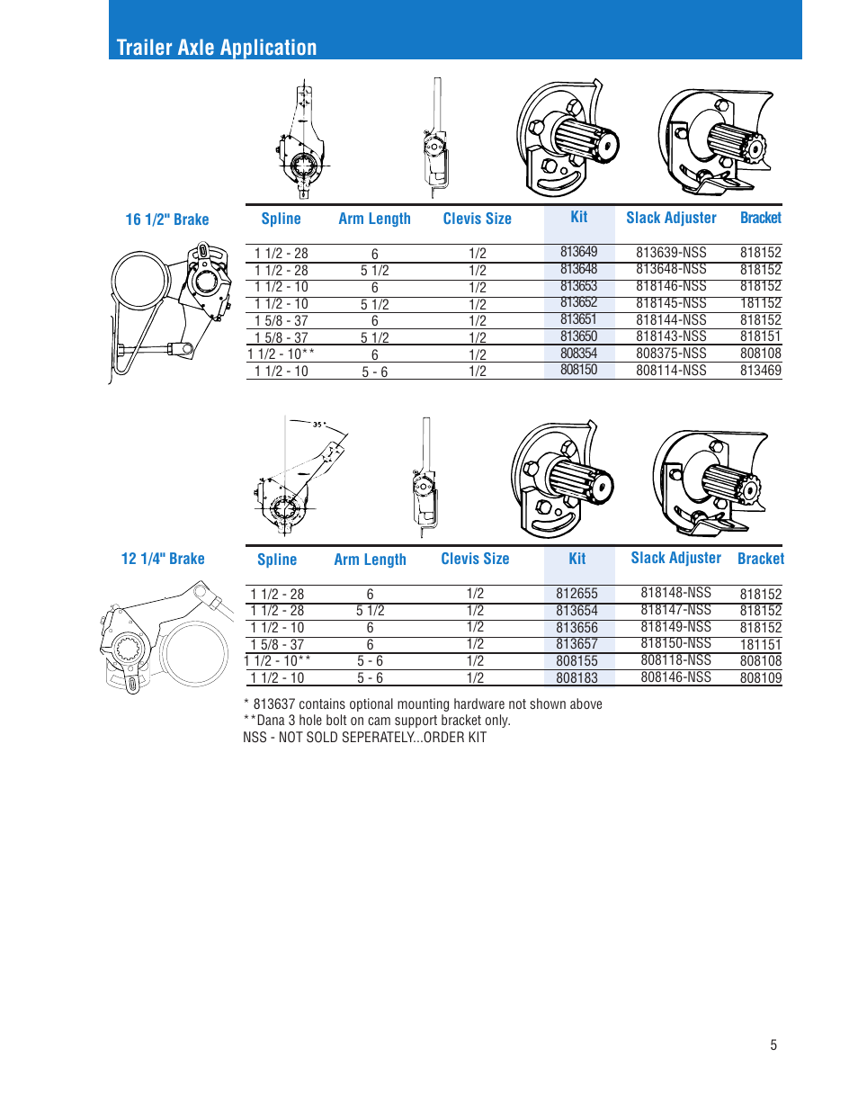 Trailer axle application | Bendix Commercial Vehicle Systems ILLUSTRATED PARTS AUTO SLACK ADJUST User Manual | Page 7 / 12