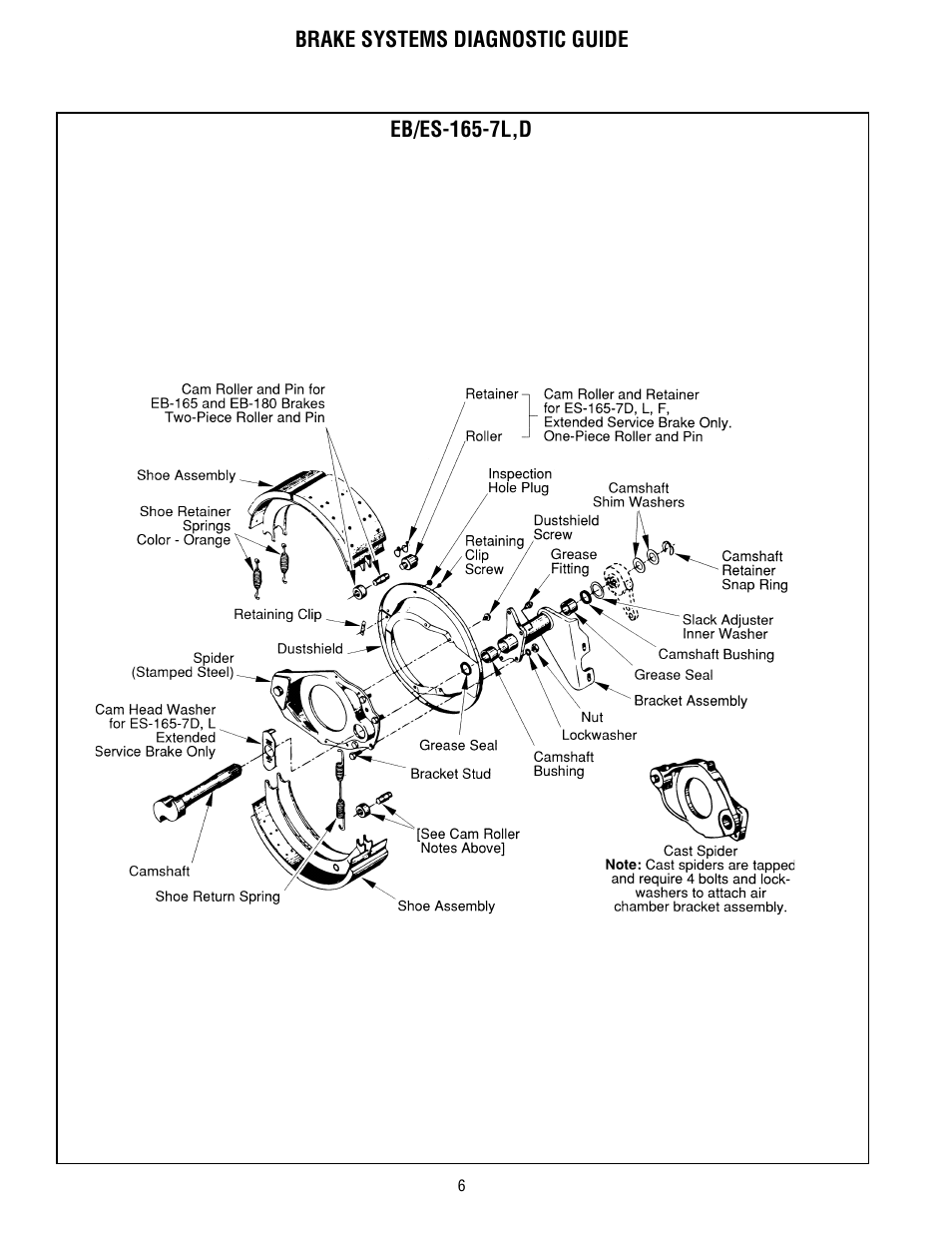 Exploded view - eb/es-165-7l, d | Bendix Commercial Vehicle Systems BRAKE SYSTEM TROUBLESHOOTING GUIDE User Manual | Page 8 / 22