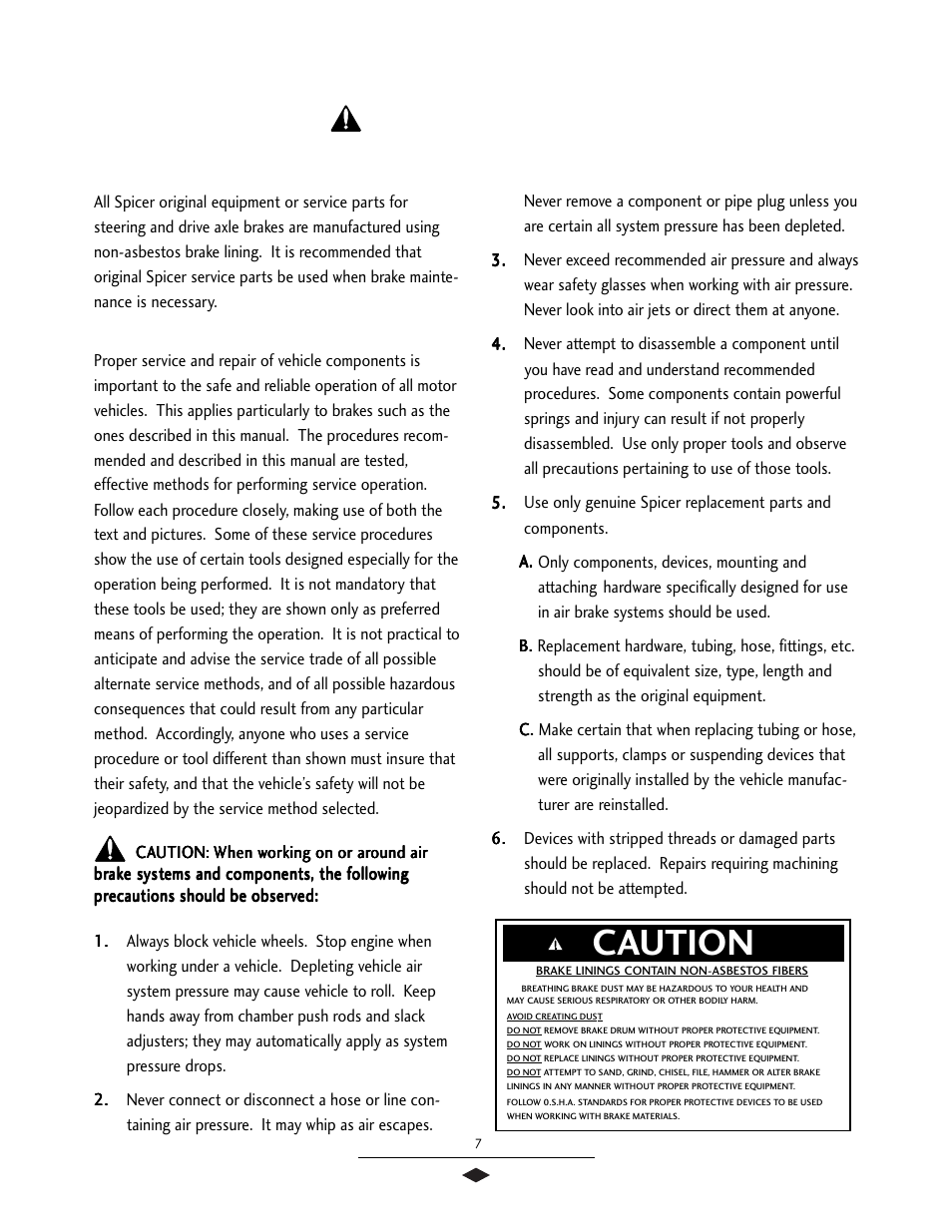 General precautions, Impor, Caution | Bendix Commercial Vehicle Systems 16 1/2 SCAM/XTRA LIFE SERV MANUAL User Manual | Page 9 / 26