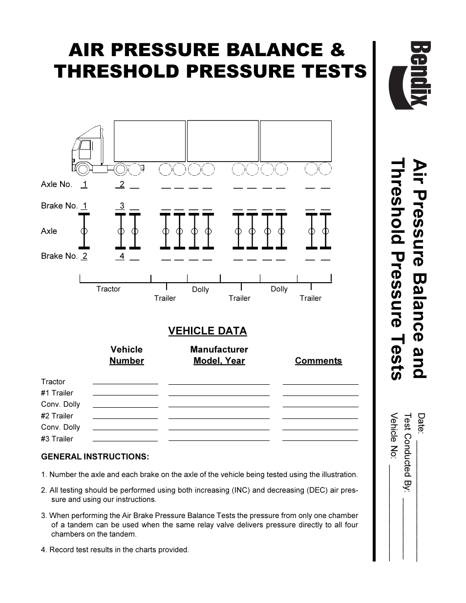 Bendix Commercial Vehicle Systems AIR PRESSURE BALANCE PRESSURE TESTS User Manual | 4 pages