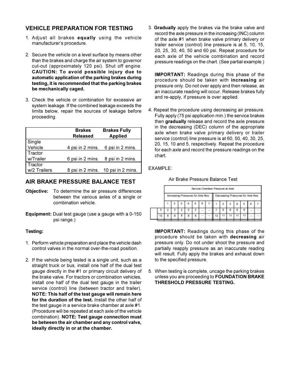 Bendix Commercial Vehicle Systems AIR PRESSURE BALANCE PRESSURE TESTS User Manual | Page 3 / 4