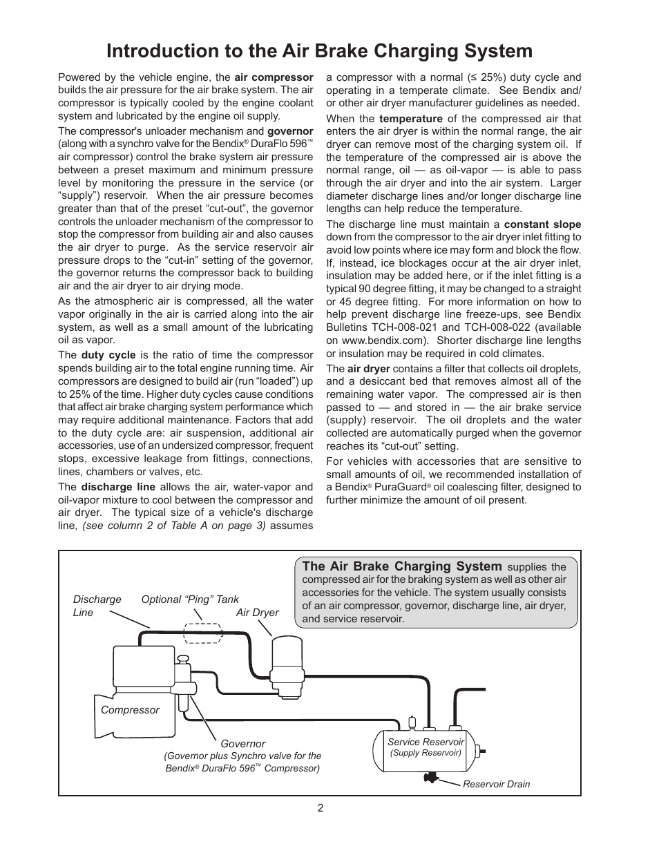 Introduction to the air brake charging system | Bendix Commercial Vehicle Systems TROUBLE SHOOTING COMPRESSOR User Manual | Page 2 / 20