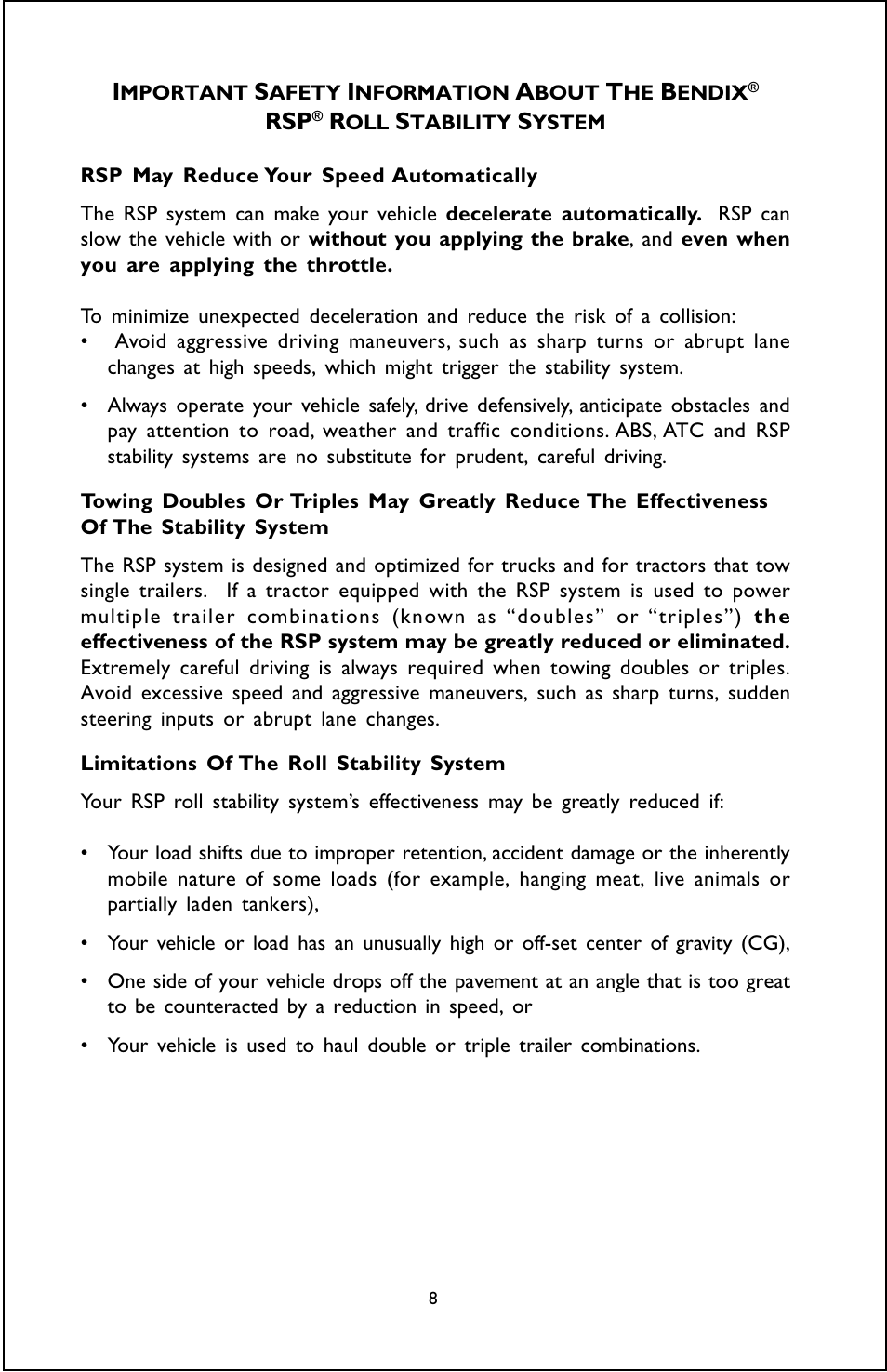 Bendix Commercial Vehicle Systems ABS OPERATORS MANUAL User Manual | Page 8 / 12