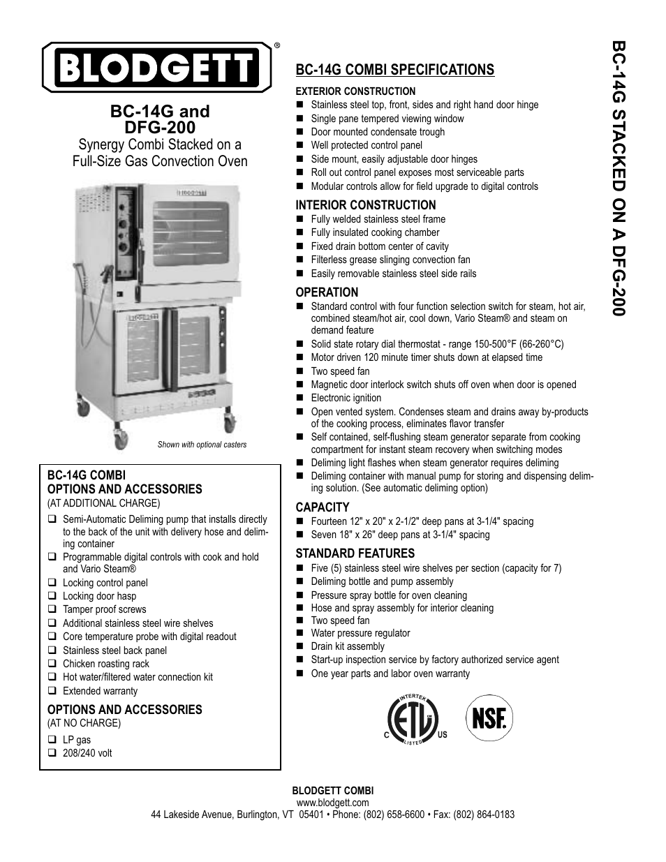 Blodgett DFG-200 User Manual | Page 2 / 3