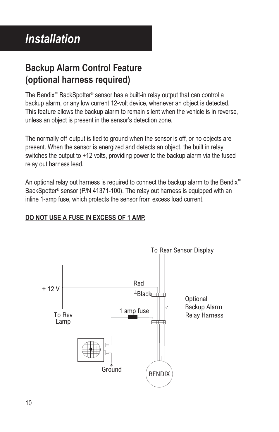 Installation | Bendix Commercial Vehicle Systems BACKSPOTTER User Manual | Page 14 / 25