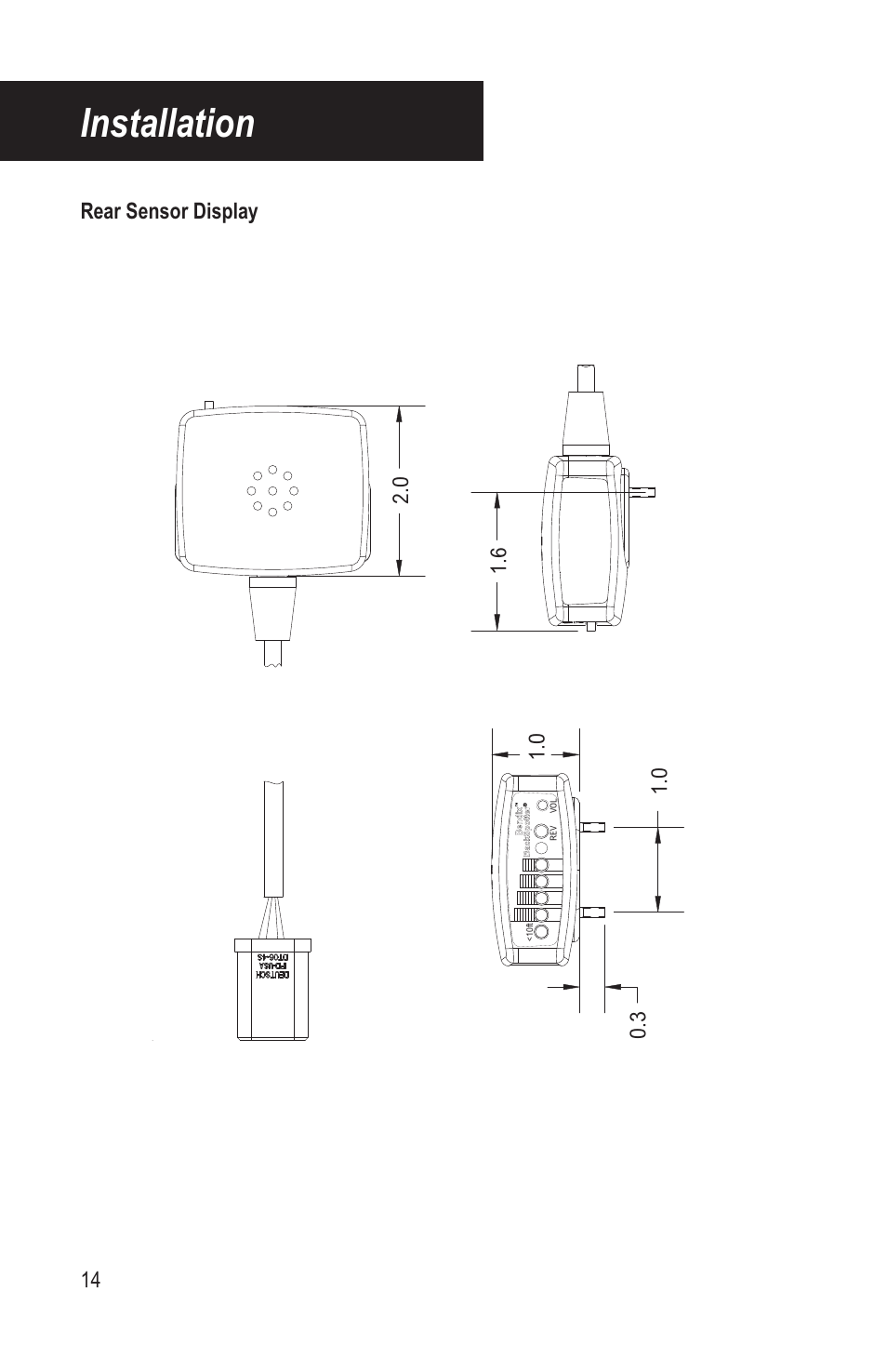 Installation, Rear sensor display | Bendix Commercial Vehicle Systems BACKSPOTTER User Manual | Page 18 / 25