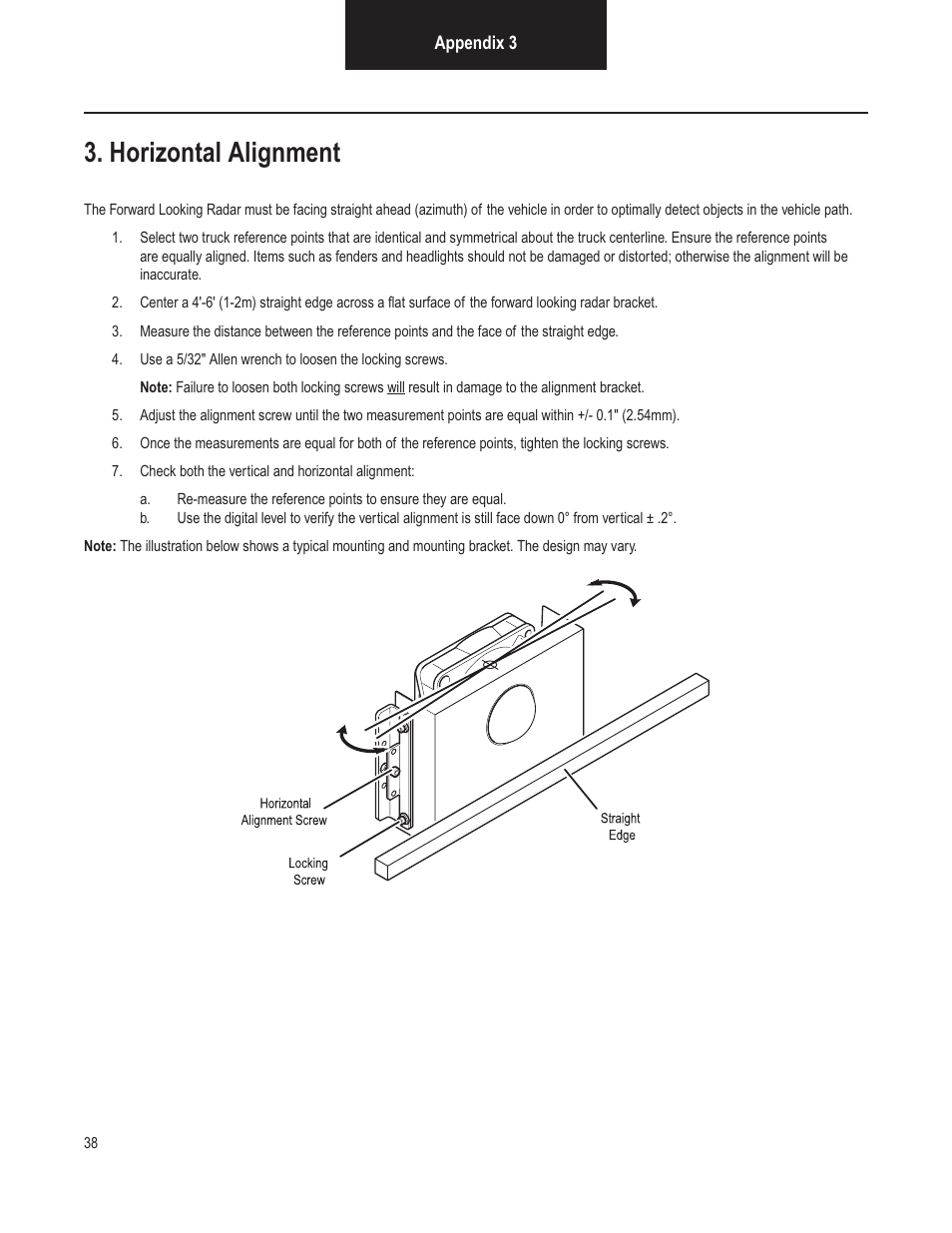 Horizontal alignment | Bendix Commercial Vehicle Systems VORAD VS-400 INSTALLATION NOTES User Manual | Page 40 / 54