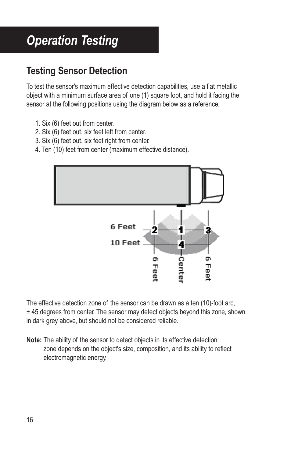 Operation testing, Testing sensor detection | Bendix Commercial Vehicle Systems BLINDSPOTTER INSTALLATION GUIDE User Manual | Page 18 / 30