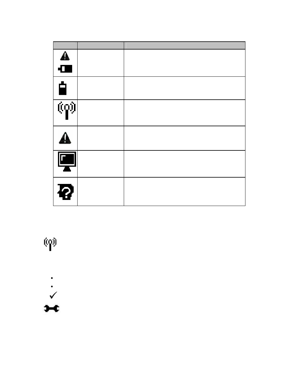Main menu icon legend, Main menu details, Initiate function | Bendix Commercial Vehicle Systems SMARTIRE TPMS HAND TOOL MANUAL User Manual | Page 7 / 25