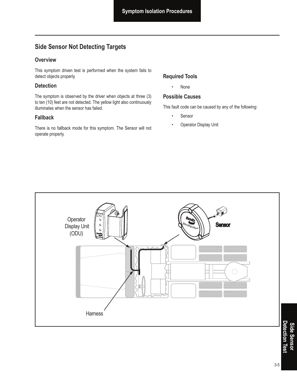 Side sensor not detecting targets | Bendix Commercial Vehicle Systems BLINDSPOTTER TROUBLESHOOTING GUIDE User Manual | Page 17 / 30