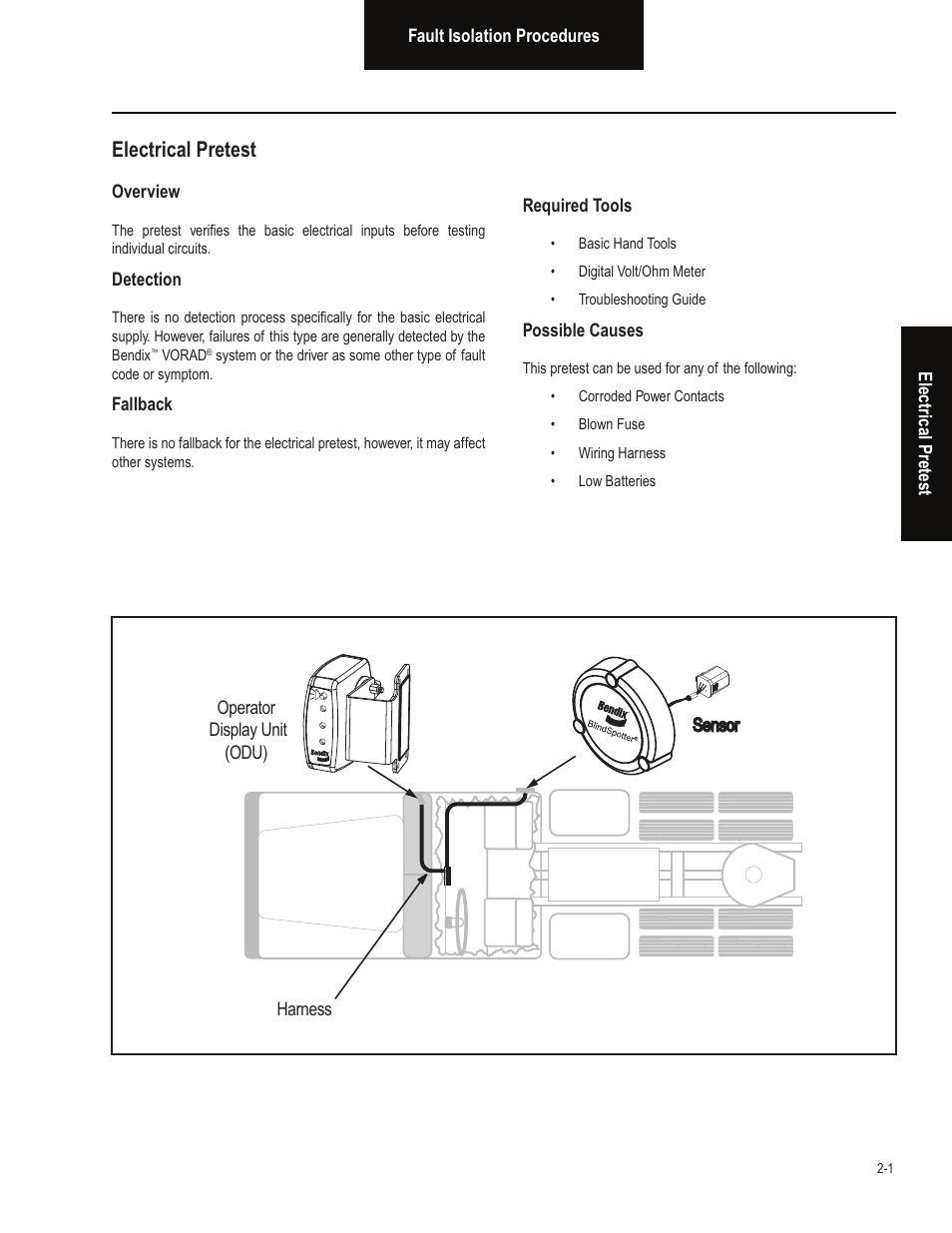 Electrical pretest | Bendix Commercial Vehicle Systems BLINDSPOTTER TROUBLESHOOTING GUIDE User Manual | Page 5 / 30