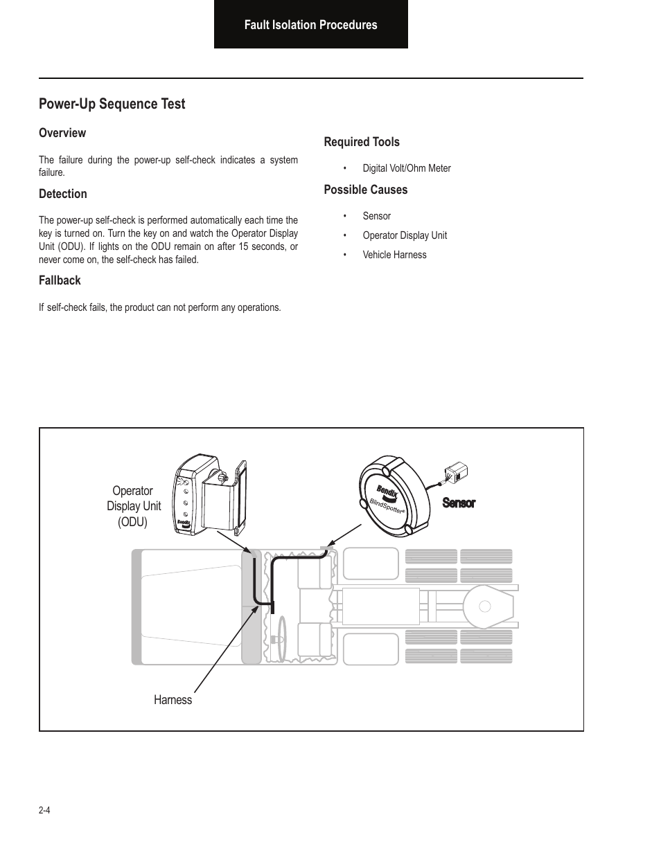 Power-up sequence test | Bendix Commercial Vehicle Systems BLINDSPOTTER TROUBLESHOOTING GUIDE User Manual | Page 8 / 30