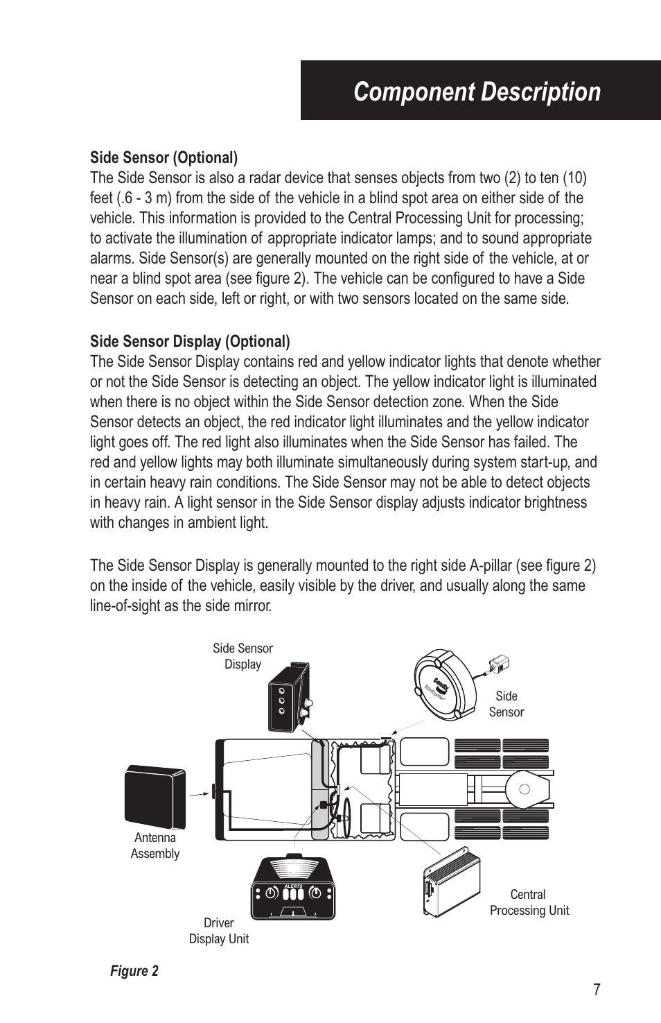 Component description | Bendix Commercial Vehicle Systems VORAD EVT-300 DRIVER INSTRUCTIONS User Manual | Page 11 / 36