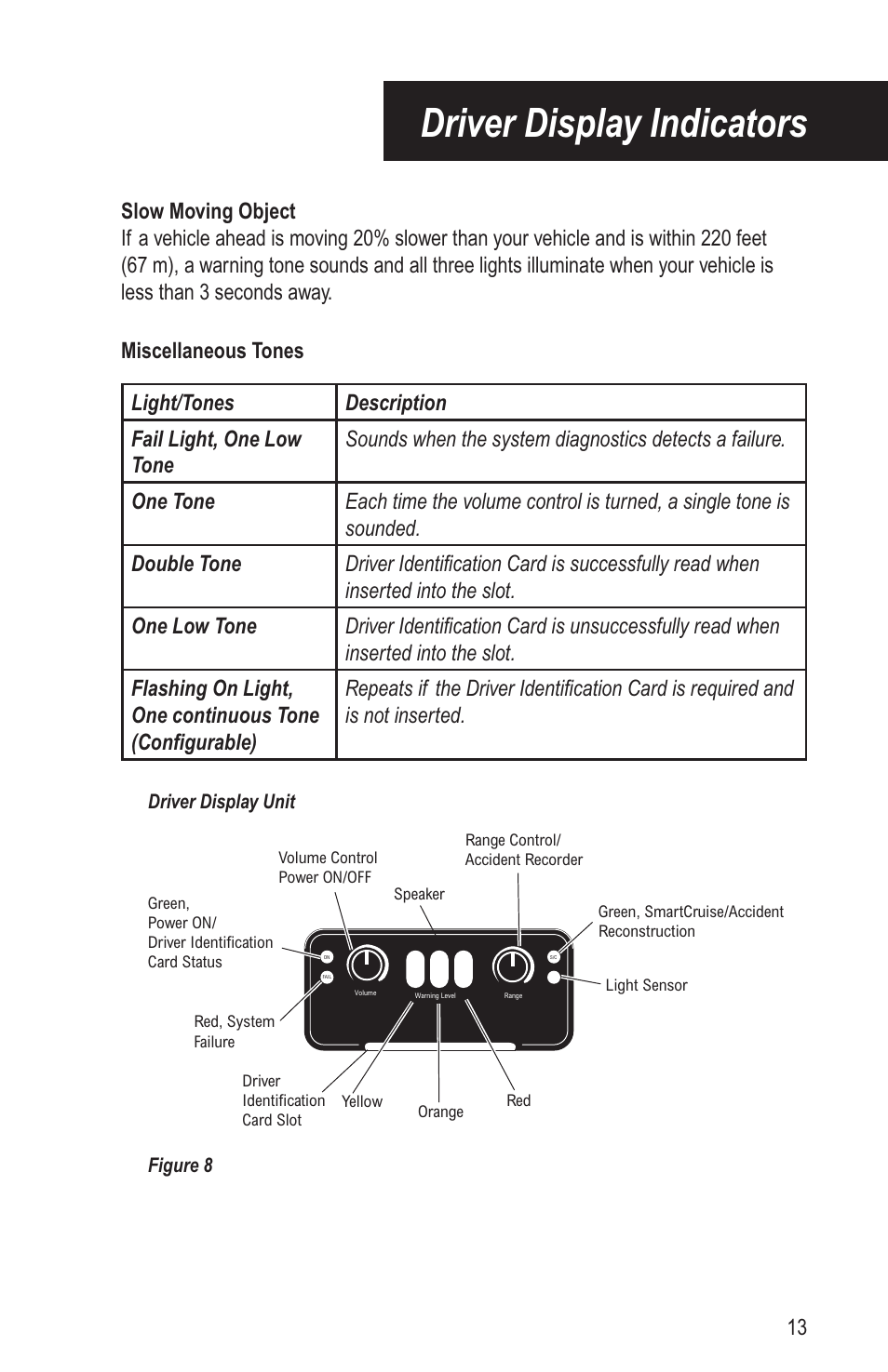 Driver display indicators | Bendix Commercial Vehicle Systems VORAD EVT-300 DRIVER INSTRUCTIONS User Manual | Page 17 / 36