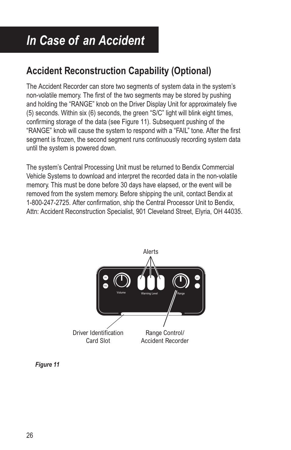 Accident reconstruction capability (optional) | Bendix Commercial Vehicle Systems VORAD EVT-300 DRIVER INSTRUCTIONS User Manual | Page 30 / 36