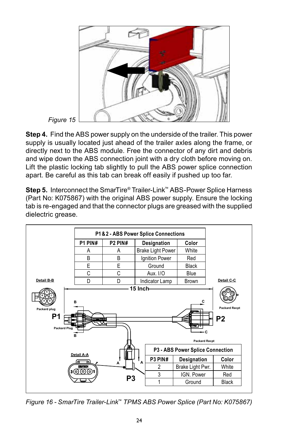 P2 p1, Trailer-link, Figure 15 | Figure 16 - smartire trailer-link | Bendix Commercial Vehicle Systems SmarTire Trailer-Link Op Manual User Manual | Page 24 / 52