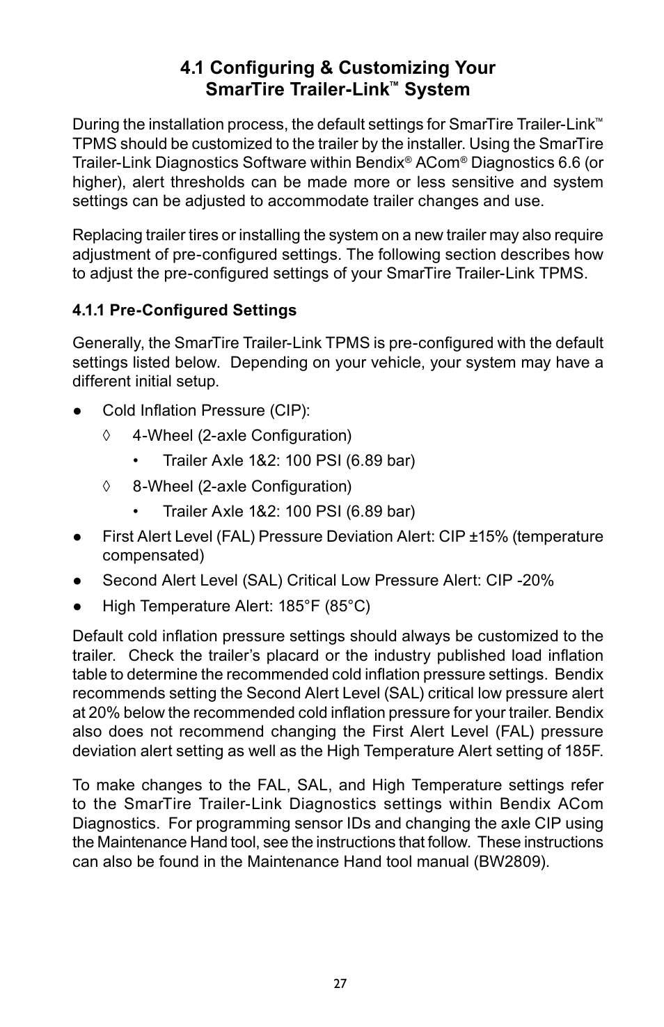 System | Bendix Commercial Vehicle Systems SmarTire Trailer-Link Op Manual User Manual | Page 27 / 52