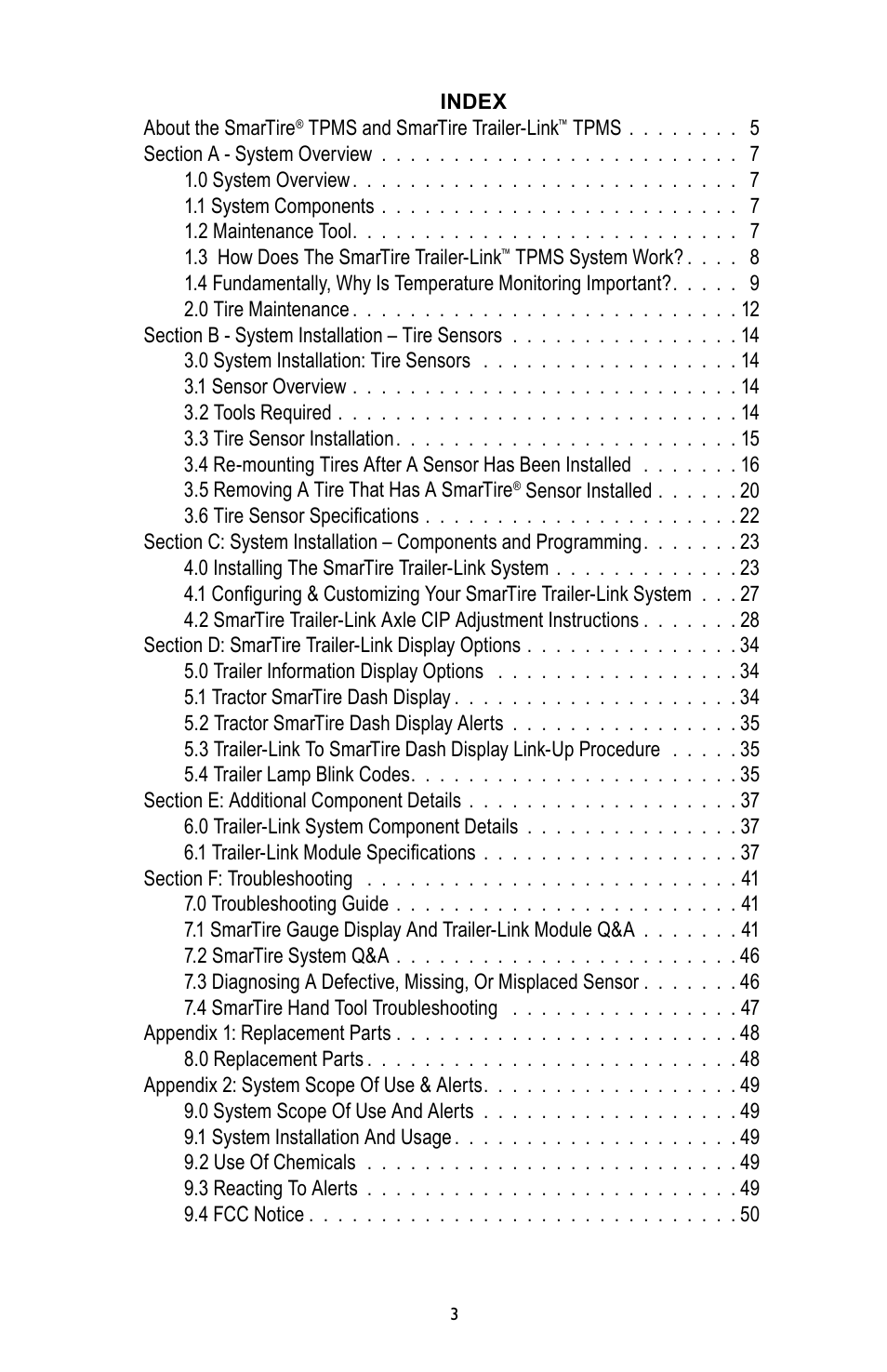 Bendix Commercial Vehicle Systems SmarTire Trailer-Link Op Manual User Manual | Page 3 / 52