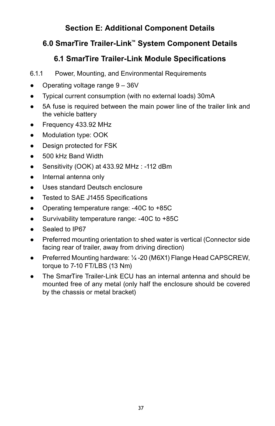 Bendix Commercial Vehicle Systems SmarTire Trailer-Link Op Manual User Manual | Page 37 / 52