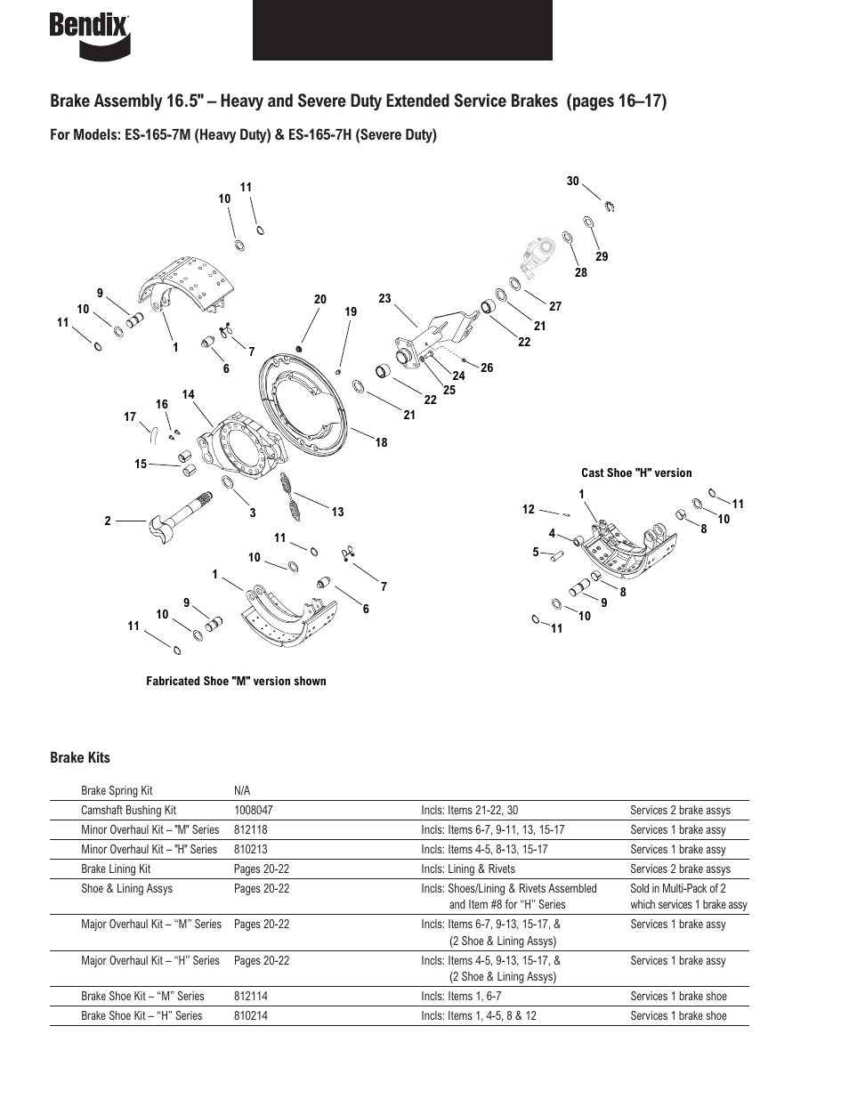 Bendix Commercial Vehicle Systems ILLUSTRATED PARTS LIST BRAKES User Manual | Page 17 / 110