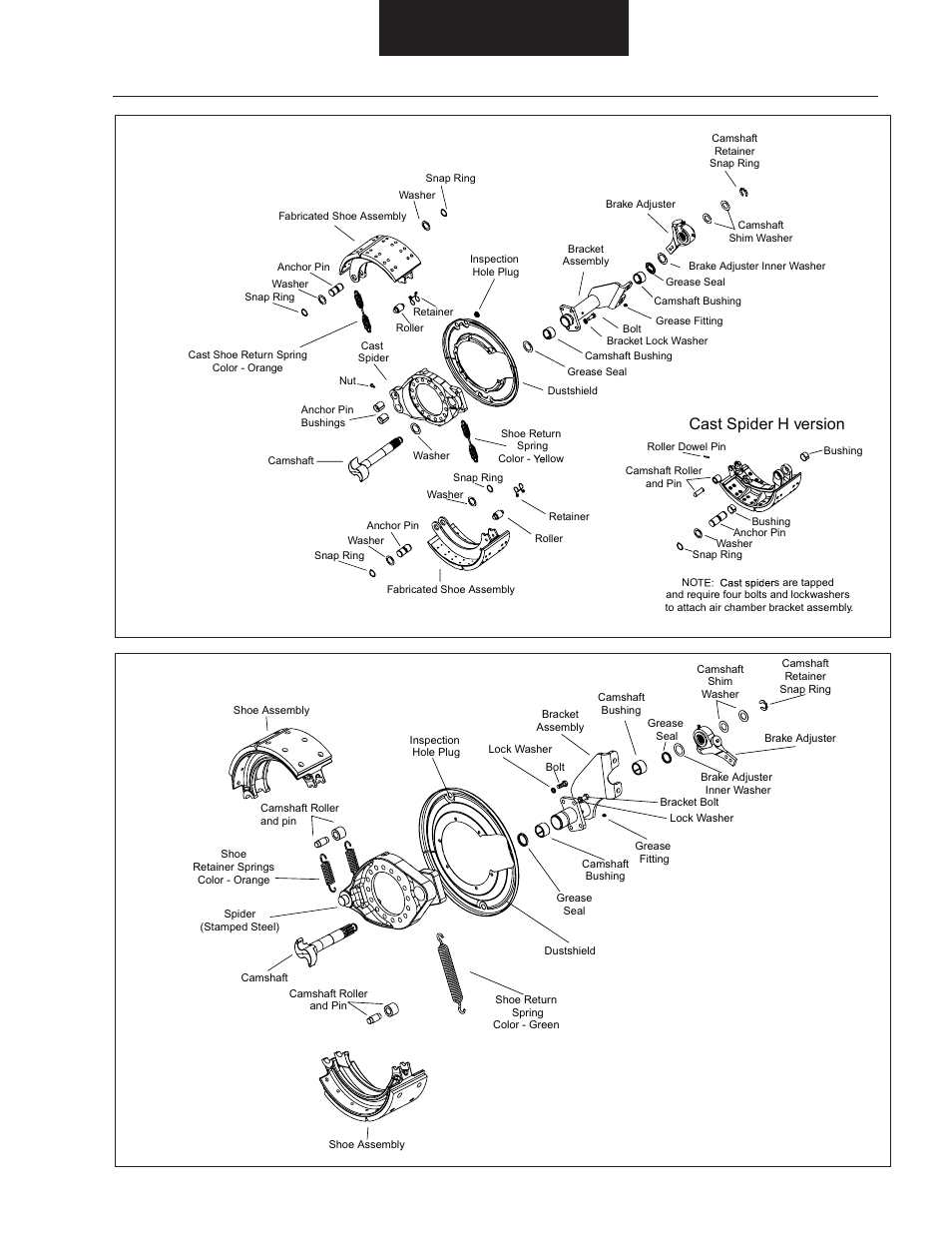 Cast spider h version | Bendix Commercial Vehicle Systems EB/ES BRAKES SERVICE MANUAL User Manual | Page 12 / 56