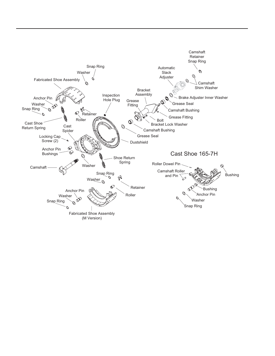 Nomenclature, Cast shoe 165-7h | Bendix Commercial Vehicle Systems BRAKE APPLICATION GUIDELINES User Manual | Page 41 / 47